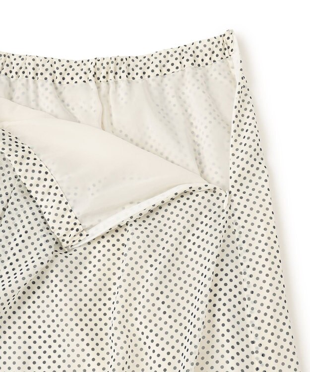 GRACE CONTINENTAL ドットBOXタックスカート ホワイト