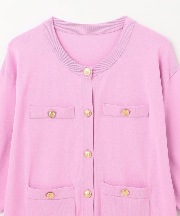 GRACE CONTINENTAL 配色ニットカーディガン ピンク