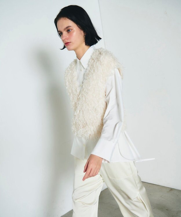 GRACE CONTINENTAL フェザーカットトップ ホワイト