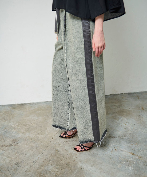 GRACE CONTINENTAL デニムワイドイージーパンツ グレー
