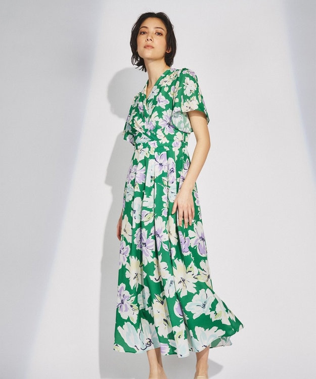 VINTAGE ワンピース 花柄 80s ビンテージ Diane Freis サイケデリック 花柄 ヒョウ柄