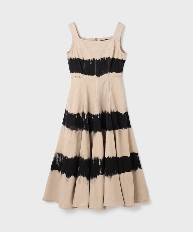 GRACE CONTINENTAL デニム切替サーキュラーワンピース ベージュ