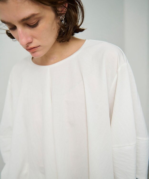 GRACE CONTINENTAL ランタンスリーブトップ ホワイト