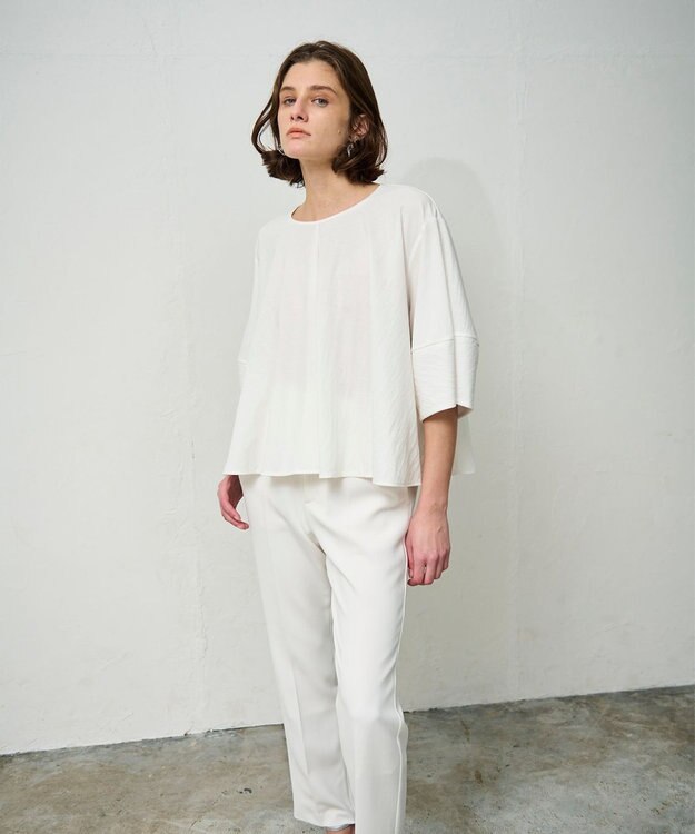 GRACE CONTINENTAL ランタンスリーブトップ ホワイト