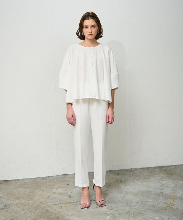 GRACE CONTINENTAL ランタンスリーブトップ ホワイト