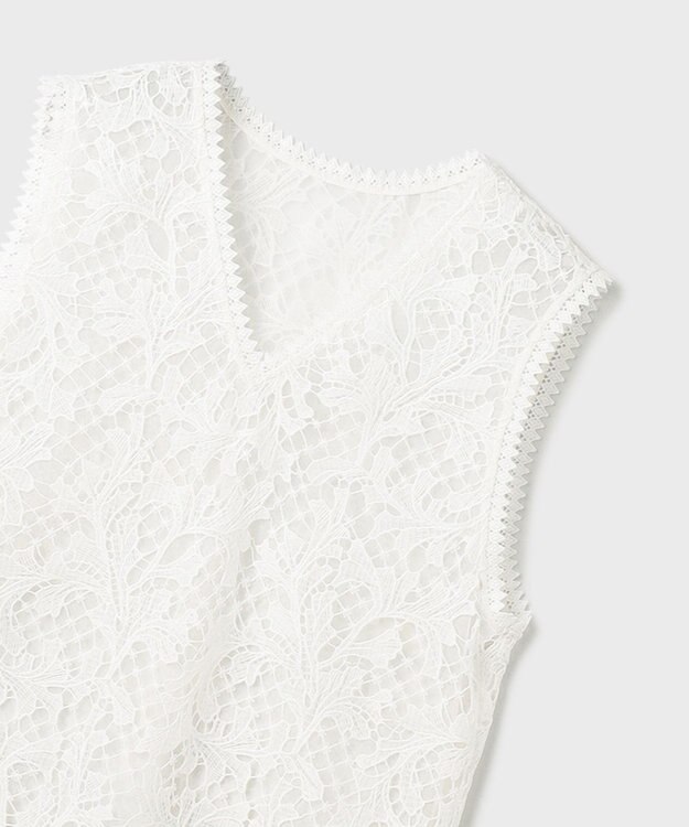 GRACE CONTINENTAL ケミカルレースストレートトップ ホワイト