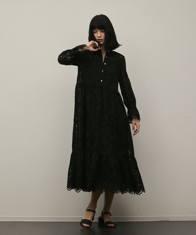 GRACE CONTINENTAL カットレースワンピース ブラック