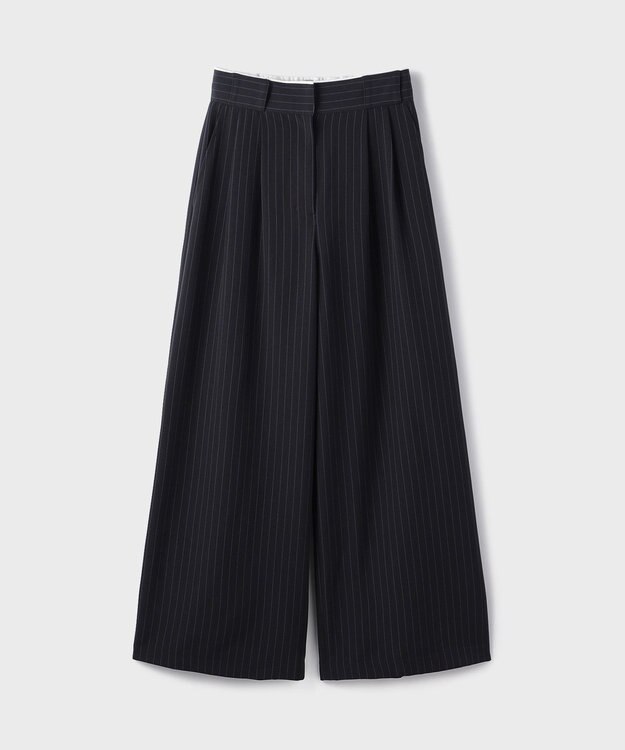 GRACE CONTINENTAL タックワイドパンツ ストライプ