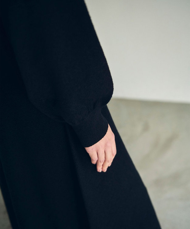 GRACE CONTINENTAL エスニック刺繍ニットワンピース ブラック