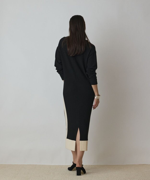 GRACE CONTINENTAL バイカラーカットワンピース ブラック