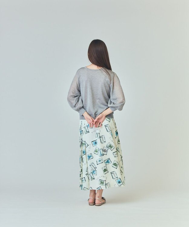 GRACE CONTINENTAL ラメシアーニットトップ グレー