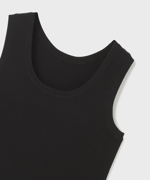 GRACE CONTINENTAL Uネックリブニットトップ ブラック