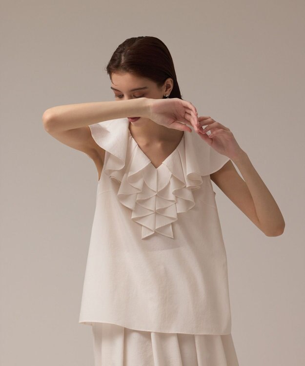 GRACE CONTINENTAL フリルカラートップ キナリ