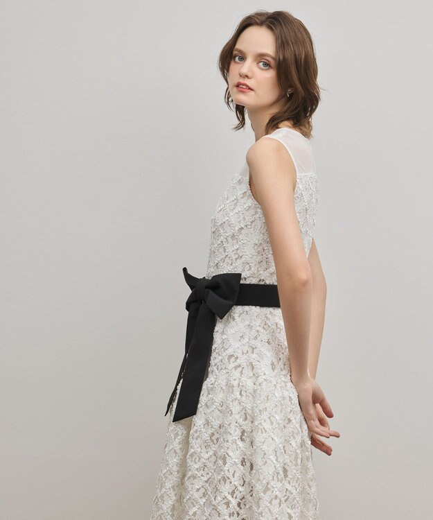 GRACE CONTINENTAL コード刺繍ワンピース ホワイト