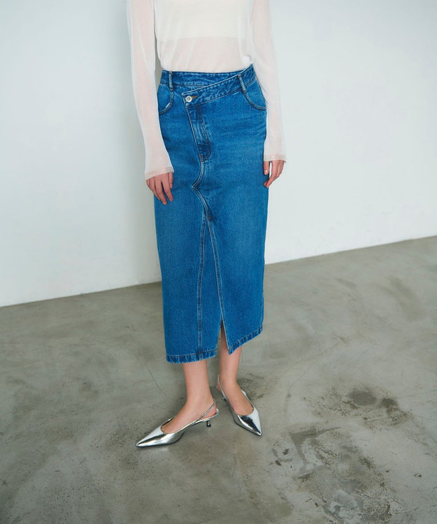 GRACE CONTINENTAL タイトデニムスカート インディゴ