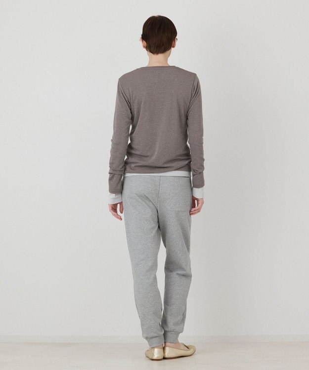 GRACE CONTINENTAL ラメクルーカットトップ グレー