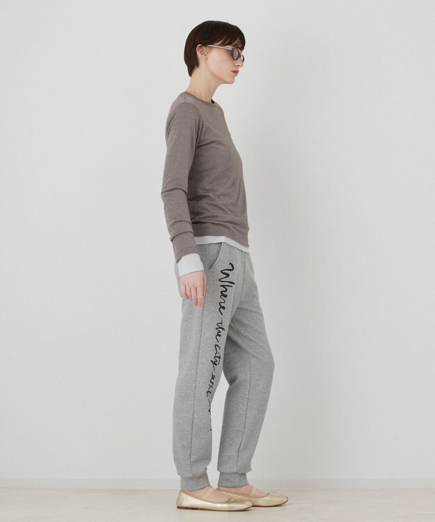GRACE CONTINENTAL ラメクルーカットトップ グレー