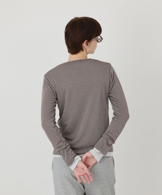 GRACE CONTINENTAL ラメクルーカットトップ グレー