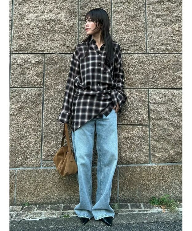 GRACE CONTINENTAL ストール付チェックシャツ チェック