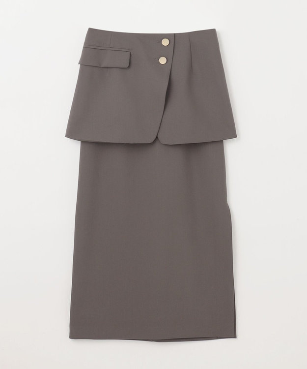 GRACE CONTINENTAL レイヤードペンシルスカート グレー