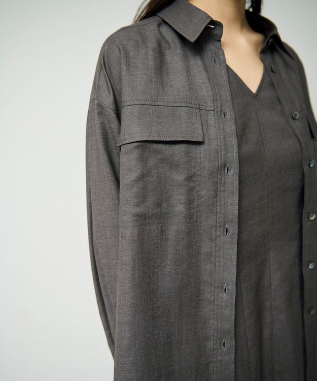 GRACE CONTINENTAL トリアセリネンオーバーシャツ チャコール