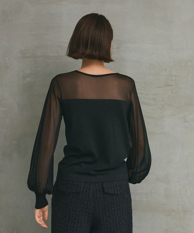 GRACE CONTINENTAL ラメコンビシアーニット ブラック