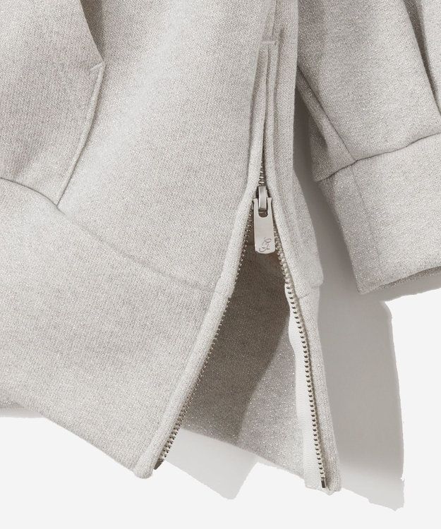 GRACE CONTINENTAL ラメ起毛裏毛フーディ ホワイト