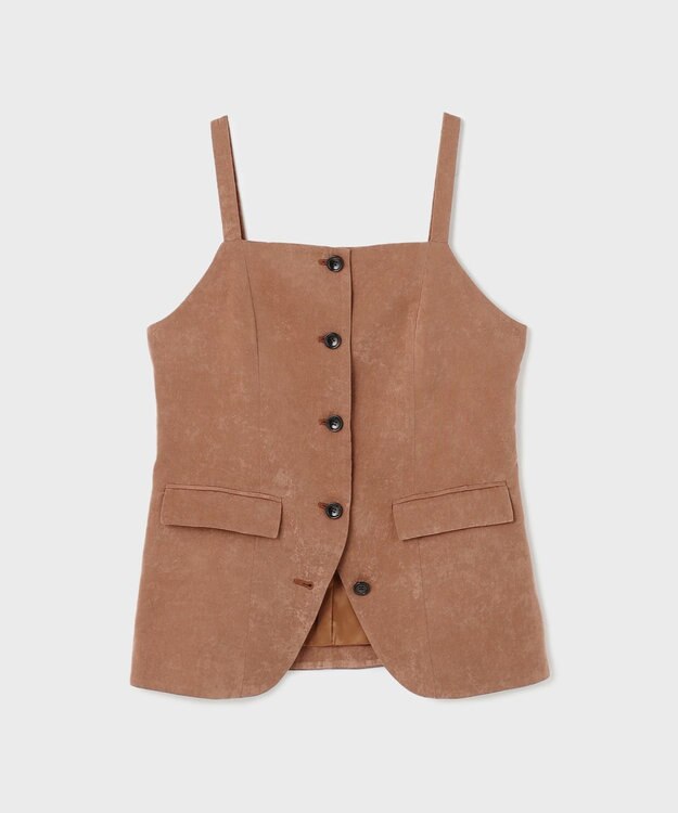 GRACE CONTINENTAL クラッシュサテンキャミトップ ブラウン