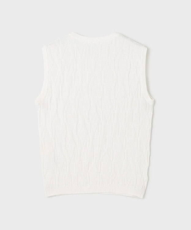 GRACE CONTINENTAL モノグラムニットトップ ホワイト