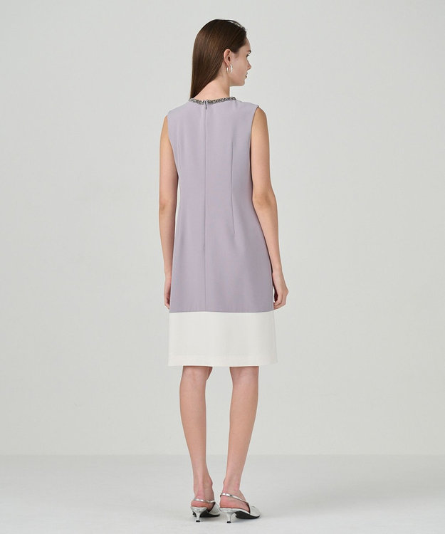 GRACE CONTINENTAL ビジューバイカラードレス グレー