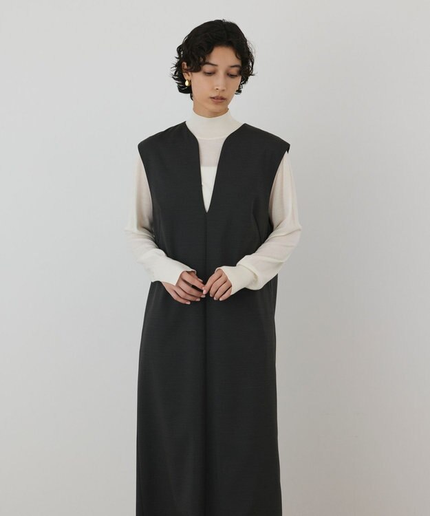 GRACE CONTINENTAL ストレートジャンパースカート チャコール