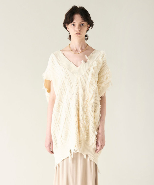 GRACE CONTINENTAL クラッシュニットトップ キナリ