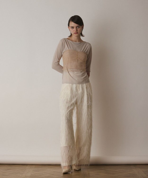 GRACE CONTINENTAL チュールベアトップ ベージュ