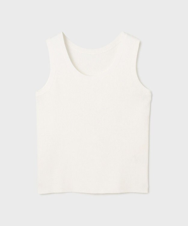 GRACE CONTINENTAL Uネックリブニットトップ ホワイト