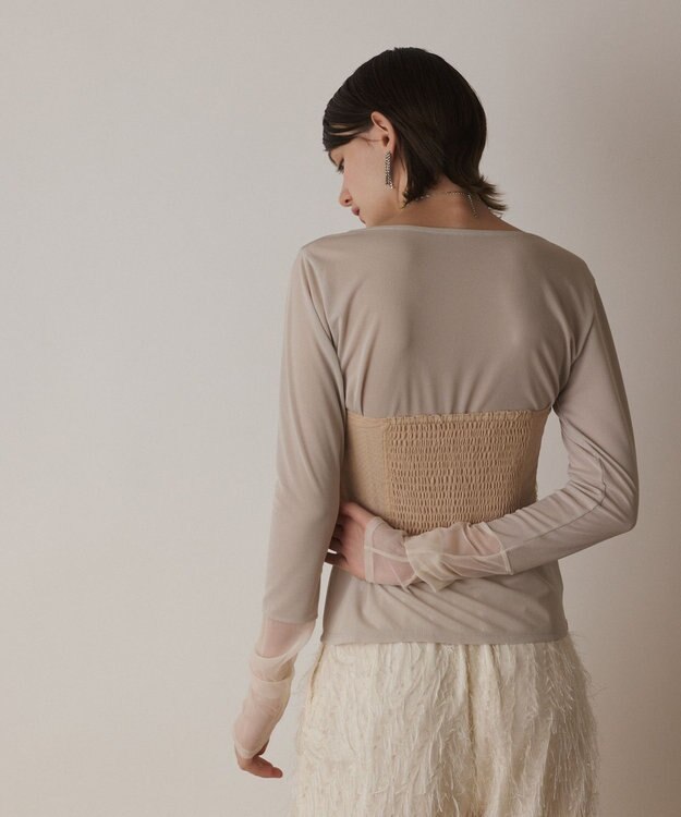 GRACE CONTINENTAL チュールベアトップ ベージュ