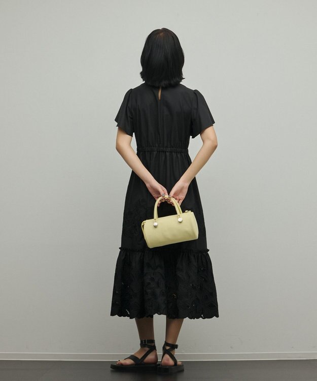 GRACE CONTINENTAL カットワーク刺繍ワンピース ブラック