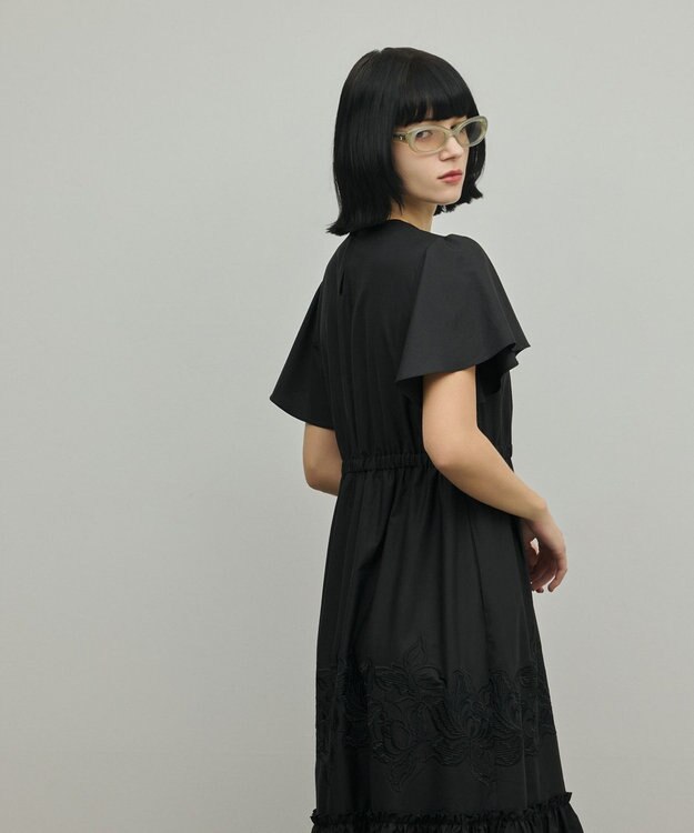 GRACE CONTINENTAL カットワーク刺繍ワンピース ブラック
