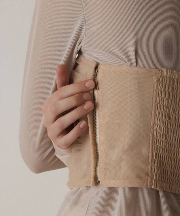 GRACE CONTINENTAL チュールベアトップ ベージュ