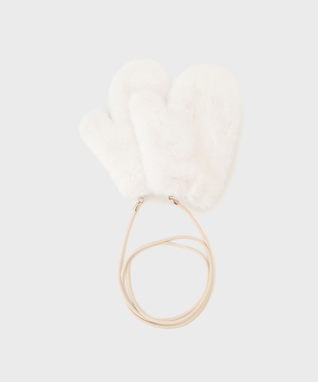 GRACE CONTINENTAL LOU ANDREA フェイクファーミトン ホワイト