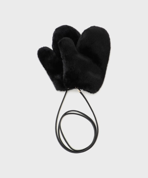 GRACE CONTINENTAL LOU ANDREA フェイクファーミトン ブラック