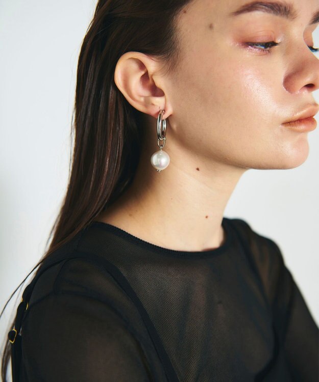 GRACE CONTINENTAL パールリングイヤークリップ シルバー