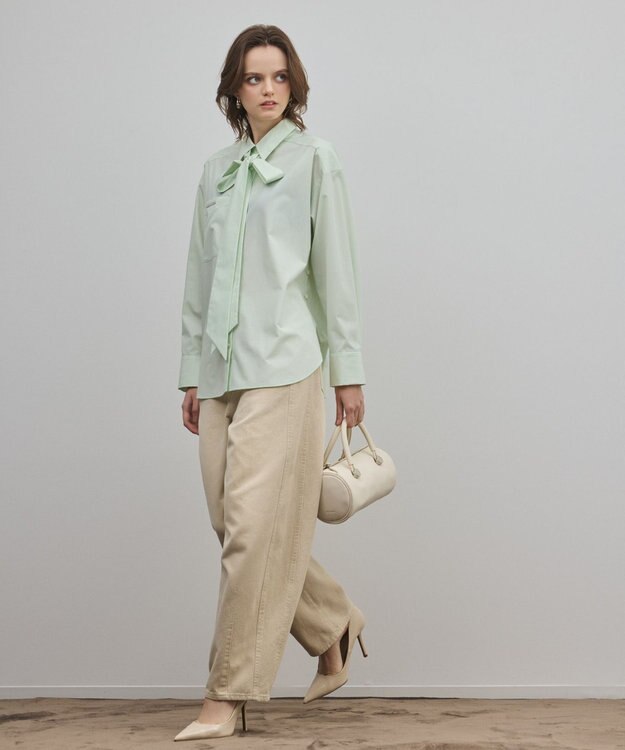 GRACE CONTINENTAL サイド切替バレルパンツ ベージュ