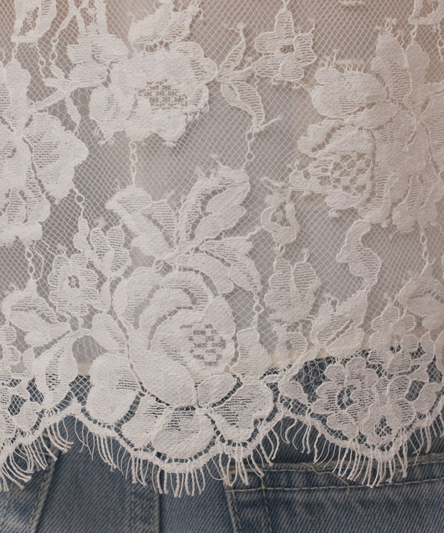 GRACE CONTINENTAL レースコンビフリルブラウス ホワイト