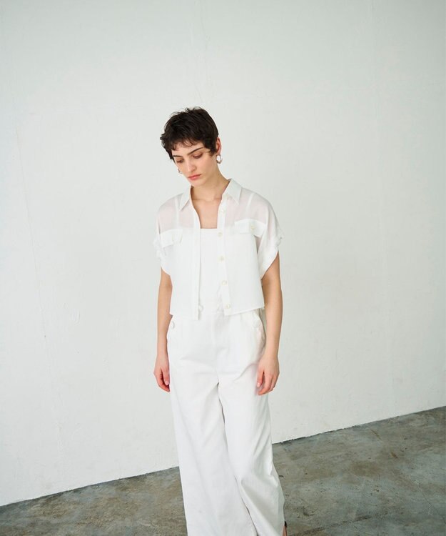 GRACE CONTINENTAL ショートポンチョシャツ ホワイト