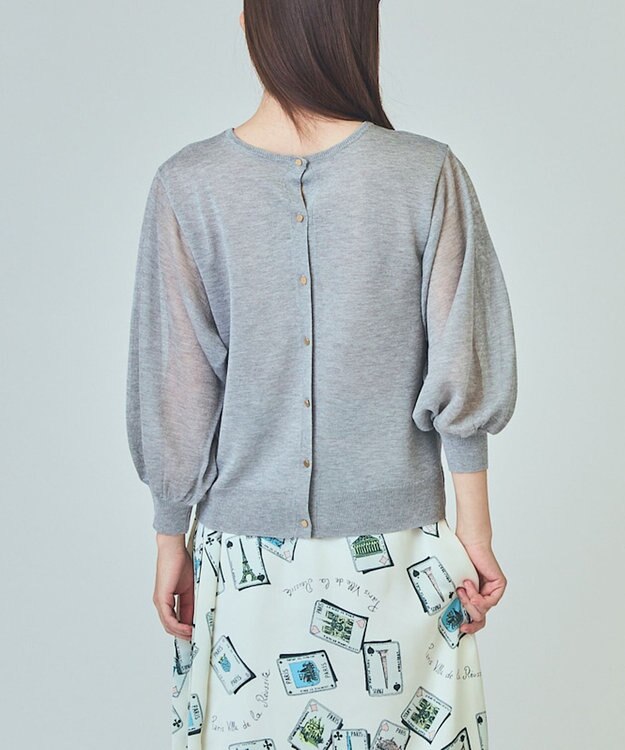 GRACE CONTINENTAL ラメシアーニットトップ グレー