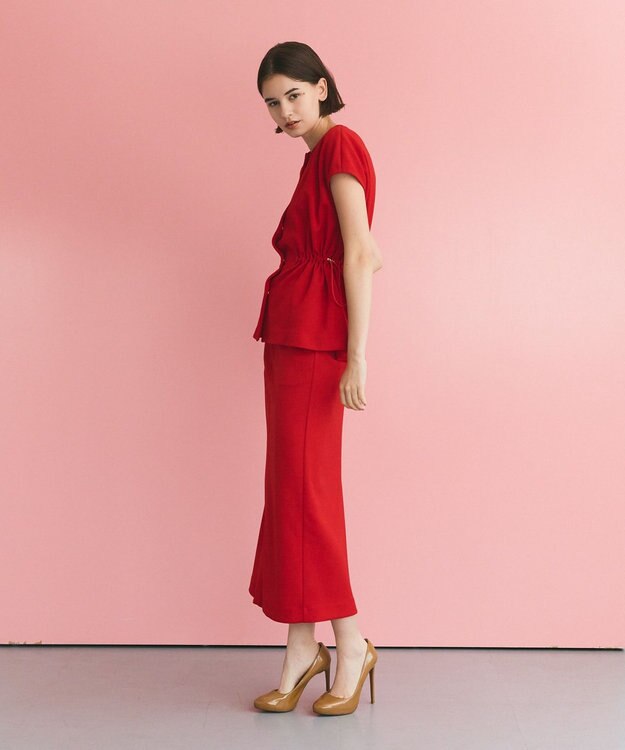 GRACE CONTINENTAL ダブルクロスジャージトップ レッド