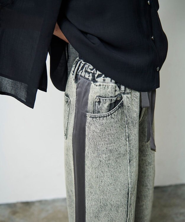 GRACE CONTINENTAL デニムワイドイージーパンツ グレー