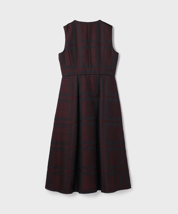 GRACE CONTINENTAL シャドーチェックワンピース ボルドー