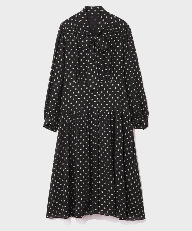 GRACE CONTINENTAL ドットラメジャガードドレス ブラック