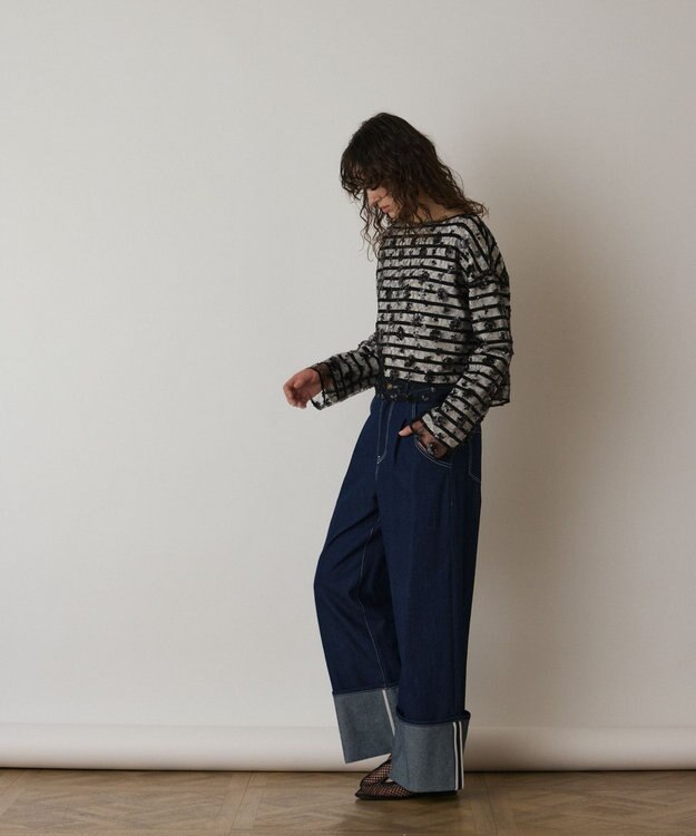 GRACE CONTINENTAL バスクボーダートップ ブラック